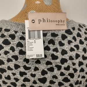 🏷️NWT Philosophy Knit Heart/Leopard print Sweater